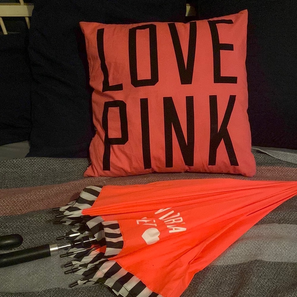 Victoria’s Secret pillow and umbrella